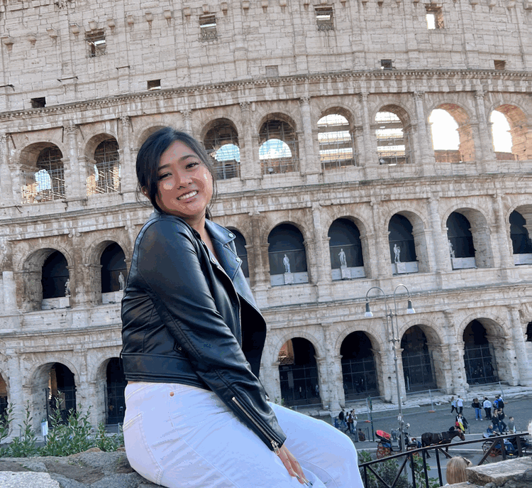 Ajereen Carbowitz traveling at the Colosseum in Rome